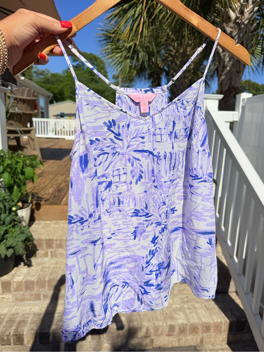 Lilly Pulitzer Lavender & Blue Printed Silk Camisole